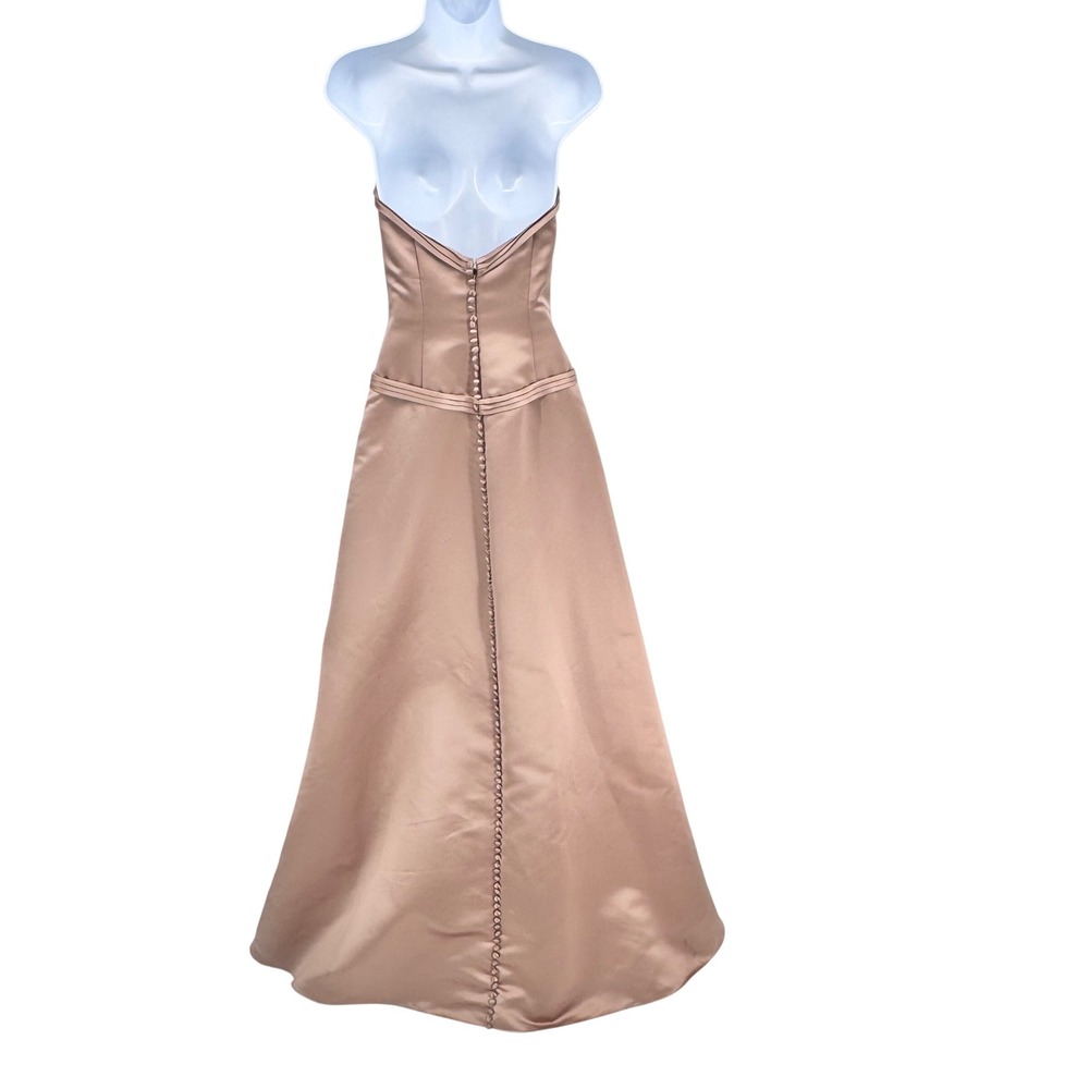 New Watters & Watters Strapless Satin Wedding Formal Gown Size 2 Blush Champagne - Picture 12 of 16